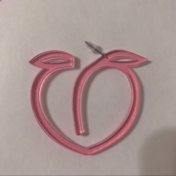Clear Pink Peach Earrings - Picture 2 of 2